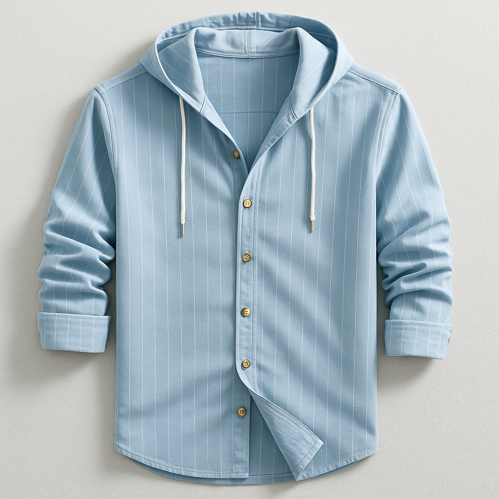 ARNAUD LYON | CHEMISE DE LUXE À RAYURES AVEC CAPUCHE