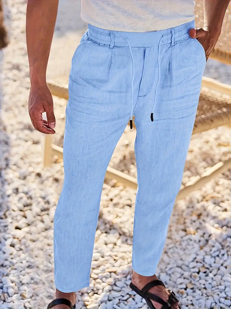 ARNAUD LYON | PANTALONS LARGES EN LIN AVEC CORDON