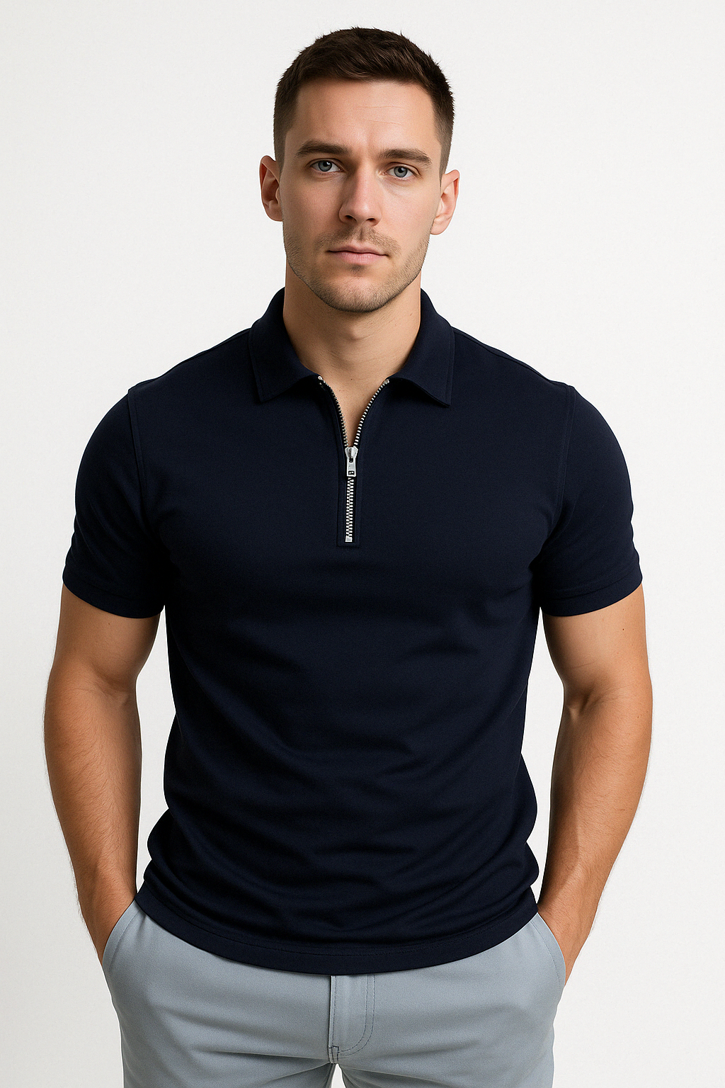 ARNAUD LYON | POLO MODERNE AVEC ZIP MI-HAUT