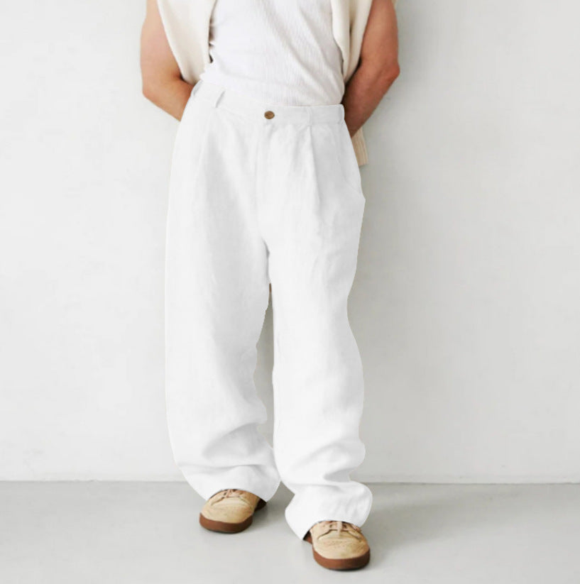 ARNAUD LYON | PANTALON EN LIN À JAMBES LARGES